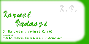 kornel vadaszi business card