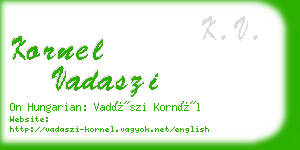 kornel vadaszi business card